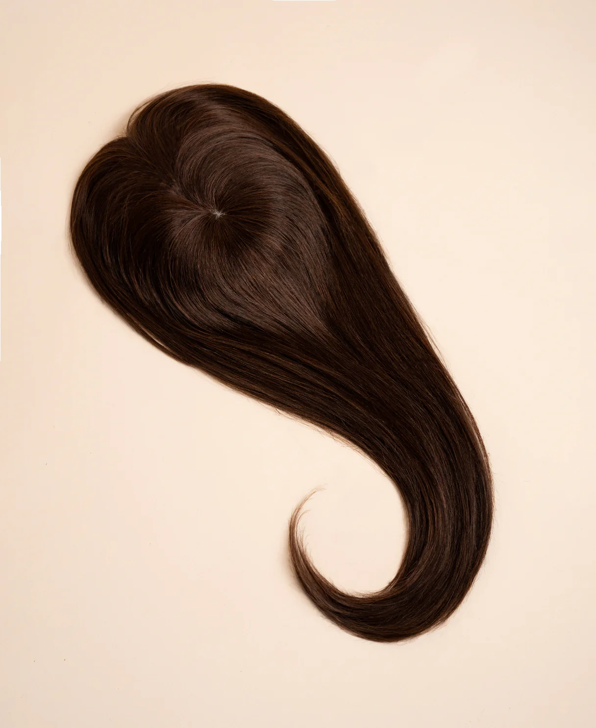 hair topper with bangs 12" chocolate brown. - Image 3