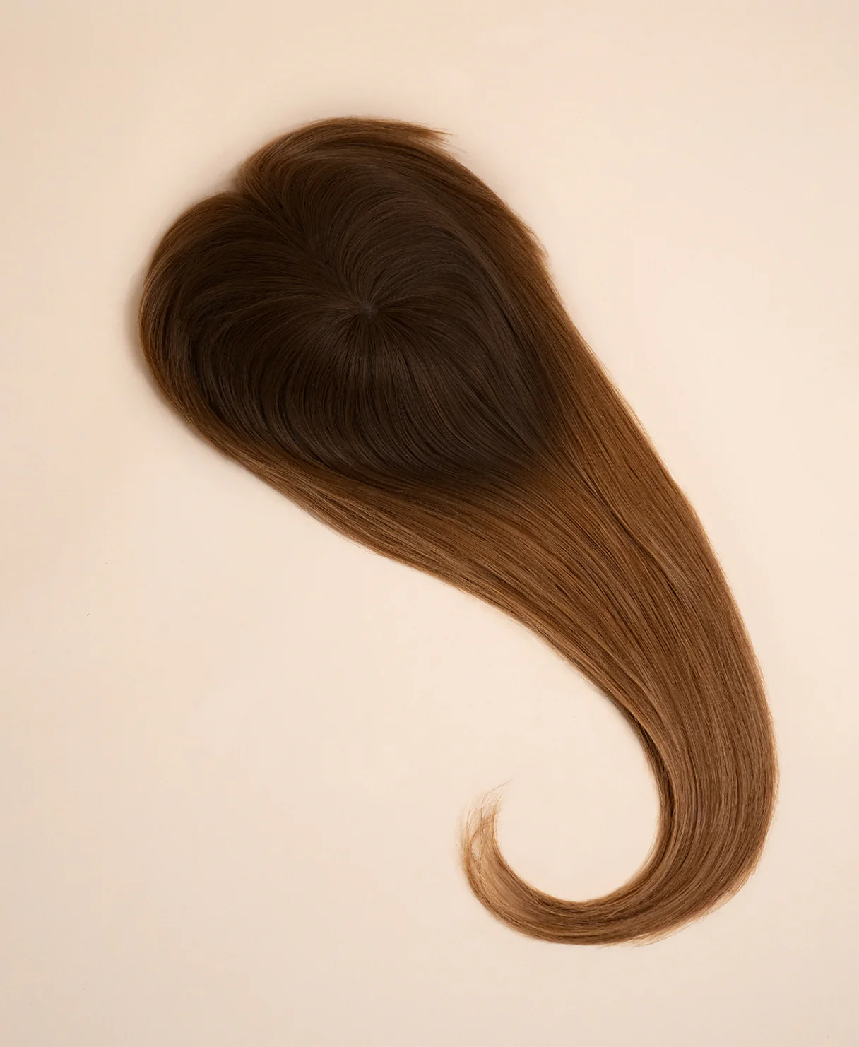 hair topper with bangs 12" rooted brown. - Image 5