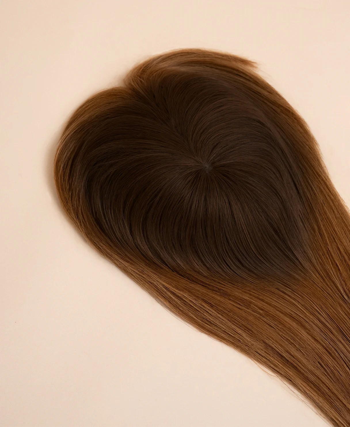 hair topper with bangs 12" rooted brown. - Image 6