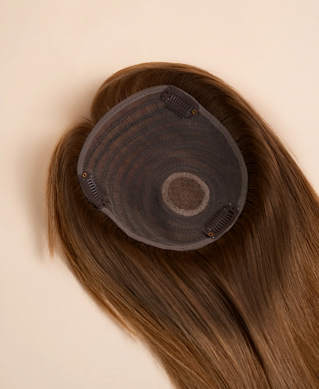hair topper with bangs 12" rooted brown. - Image 7