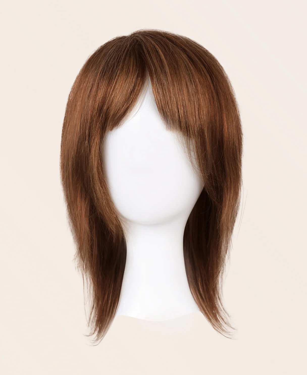 hair topper with bangs 12" medium brown. - Image 2