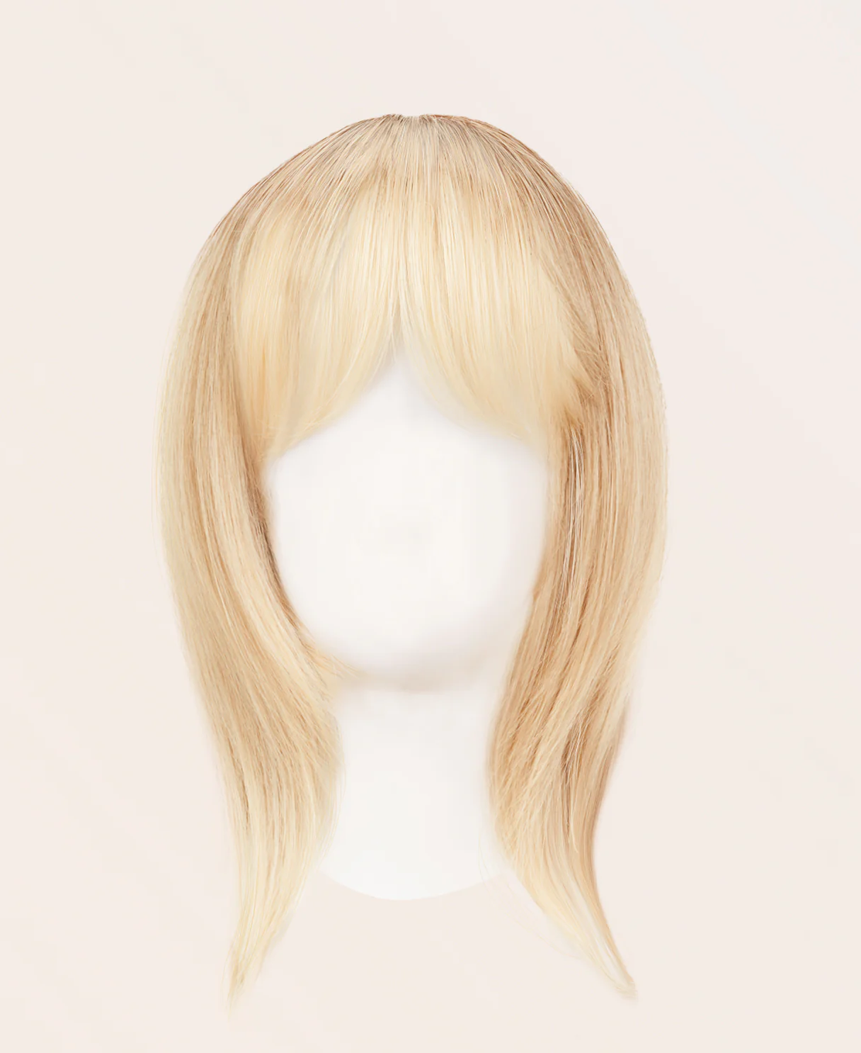 hair topper with bangs 12" platinum blonde. - Image 2