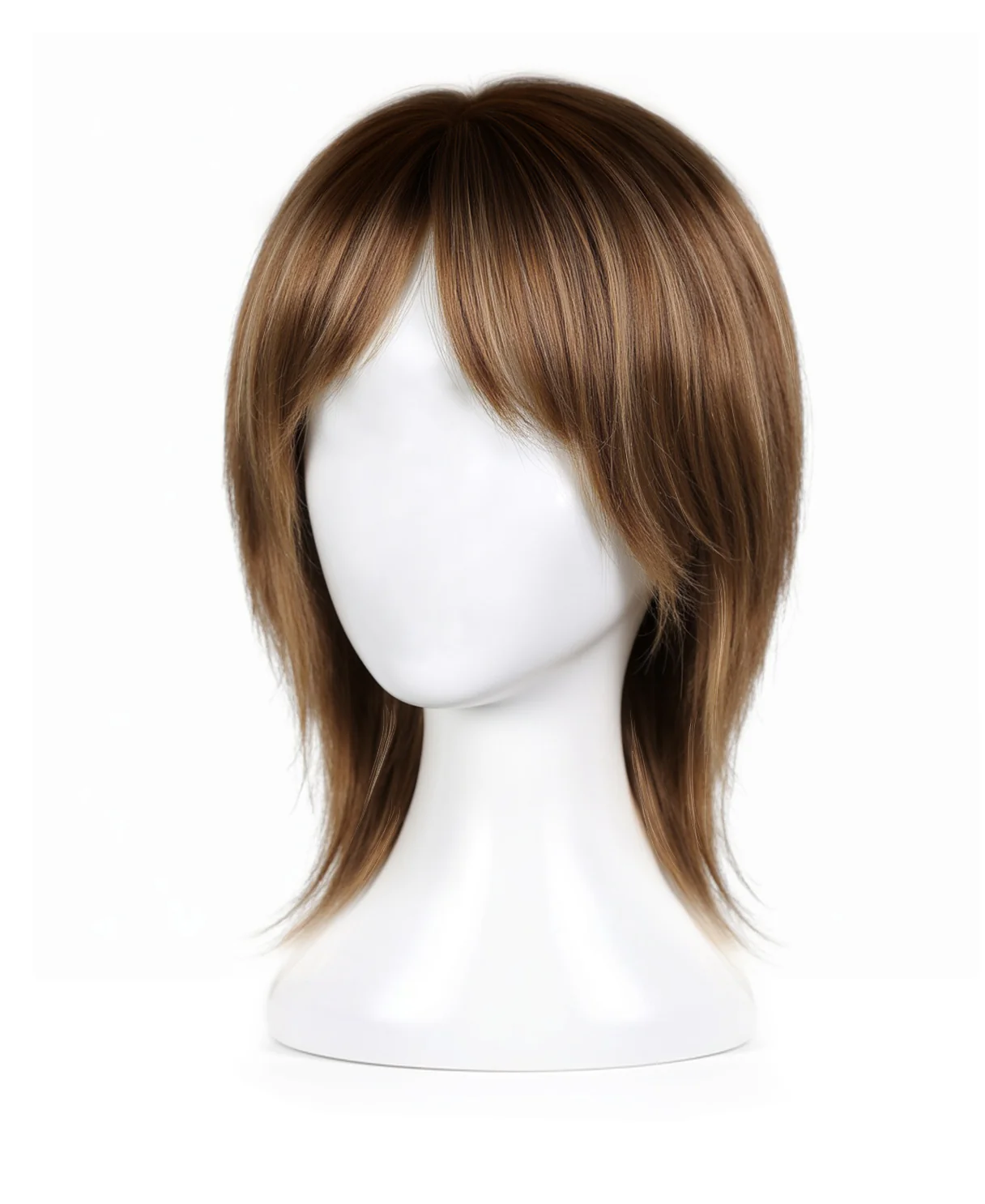 hair topper with bangs 12" brown balayage. - Image 2
