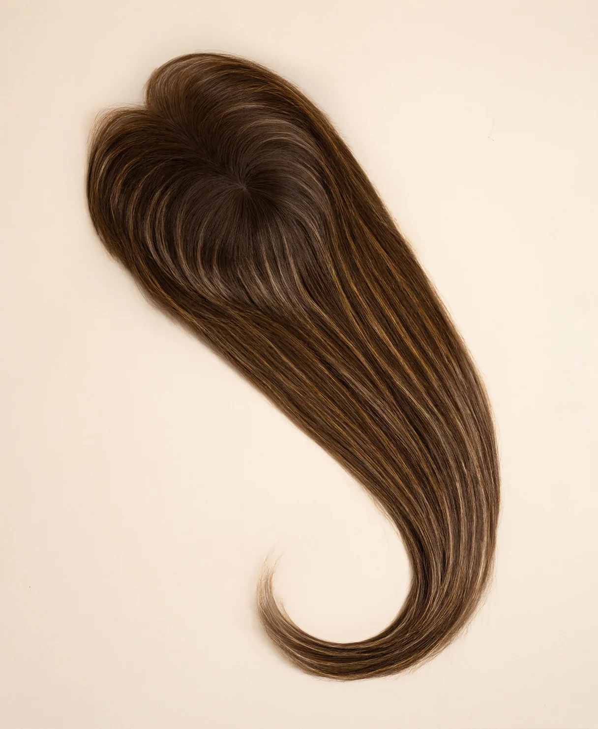 hair topper with bangs 12" brown balayage. - Image 5