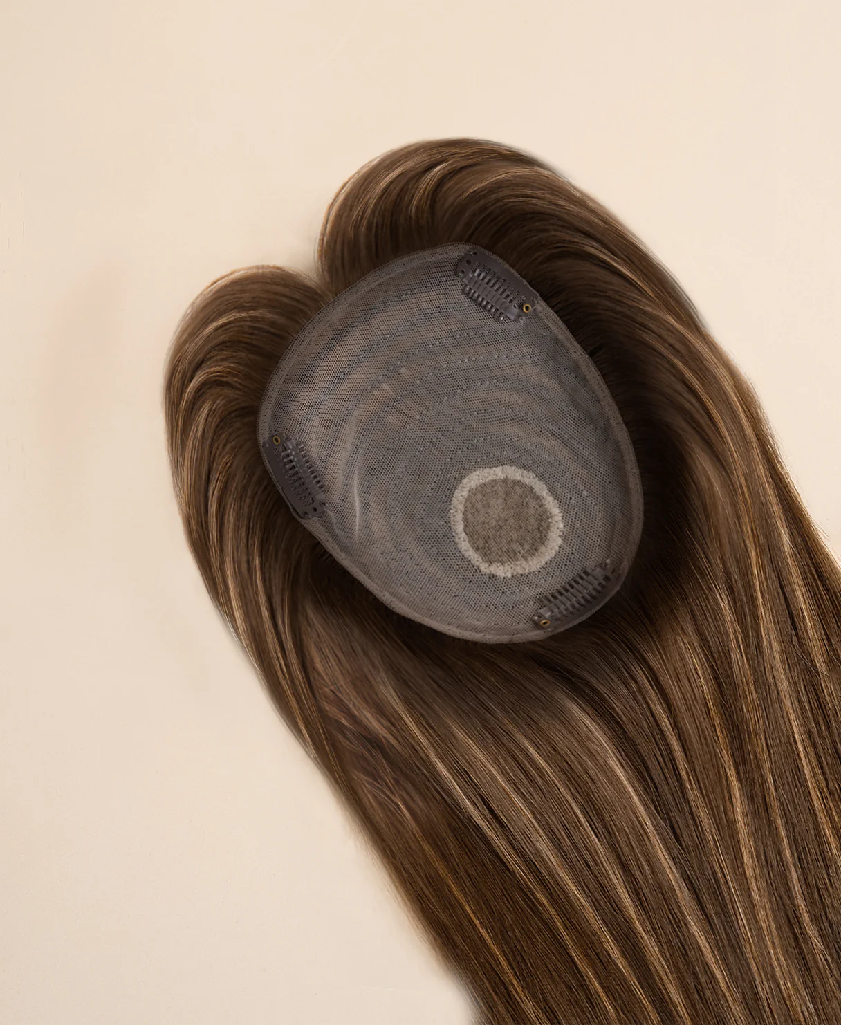 hair topper with bangs 12" brown balayage. - Image 6