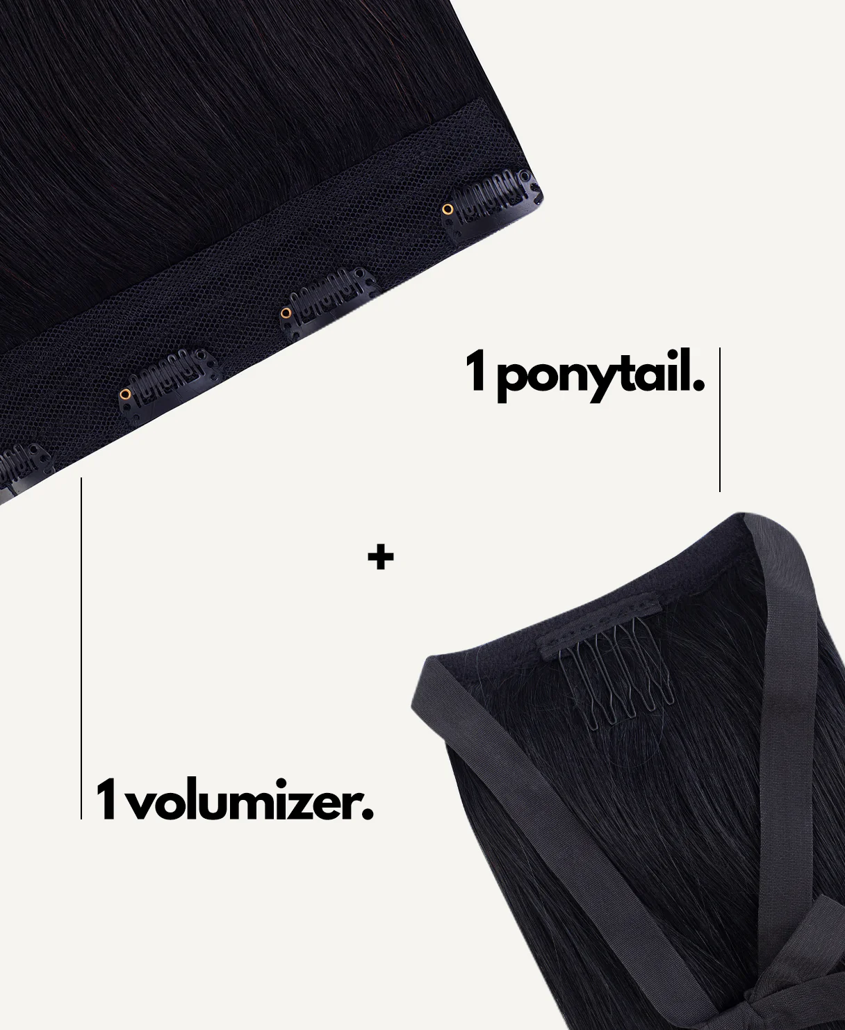 half up/half down #1 jet black. - Image 3