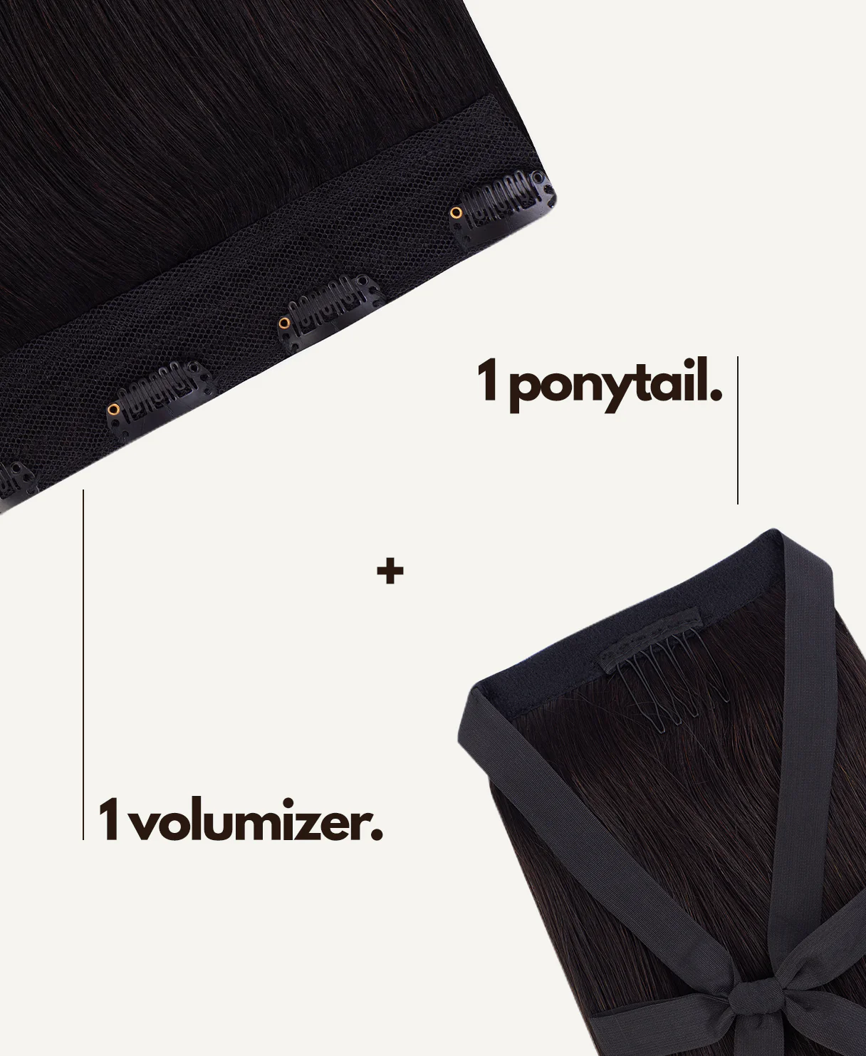 half up/half down #1b natural black. - Image 3