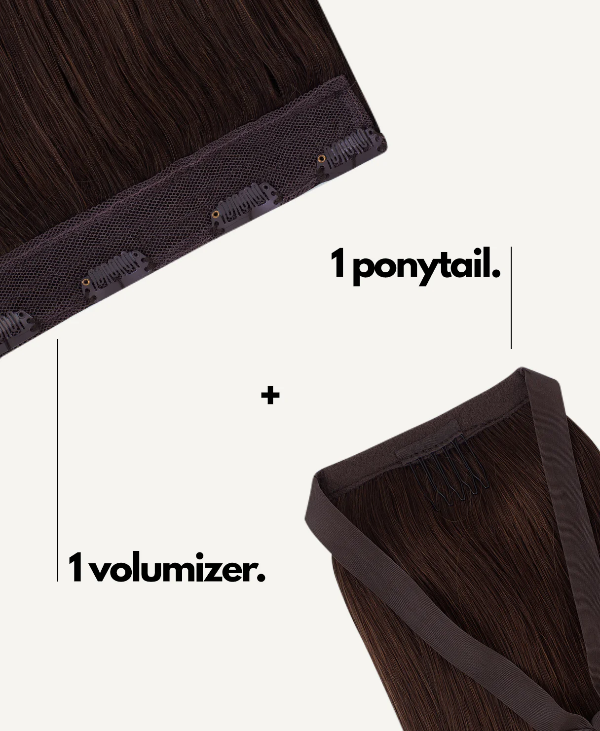 half up/half down #4 medium brown. - Image 3
