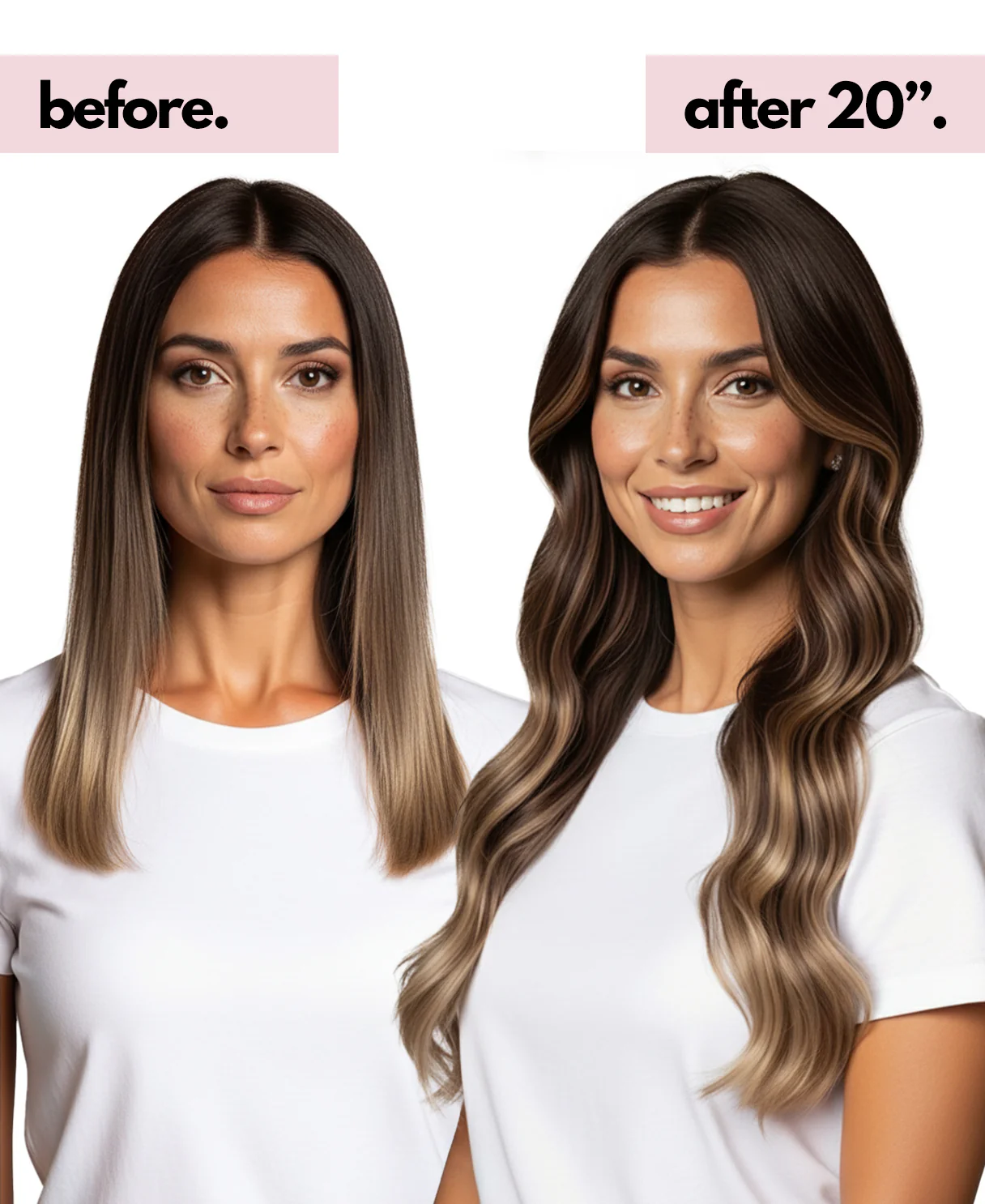 halo one-step hair extensions ash brown balayage. - Image 3