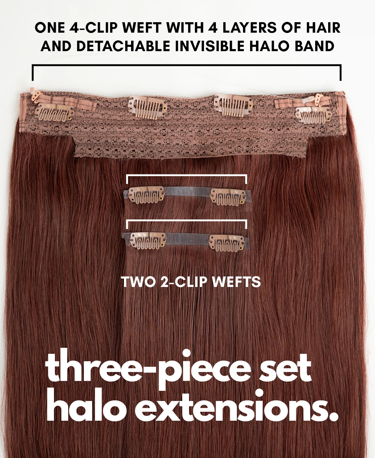halo one-step hair extensions auburn. - Image 4