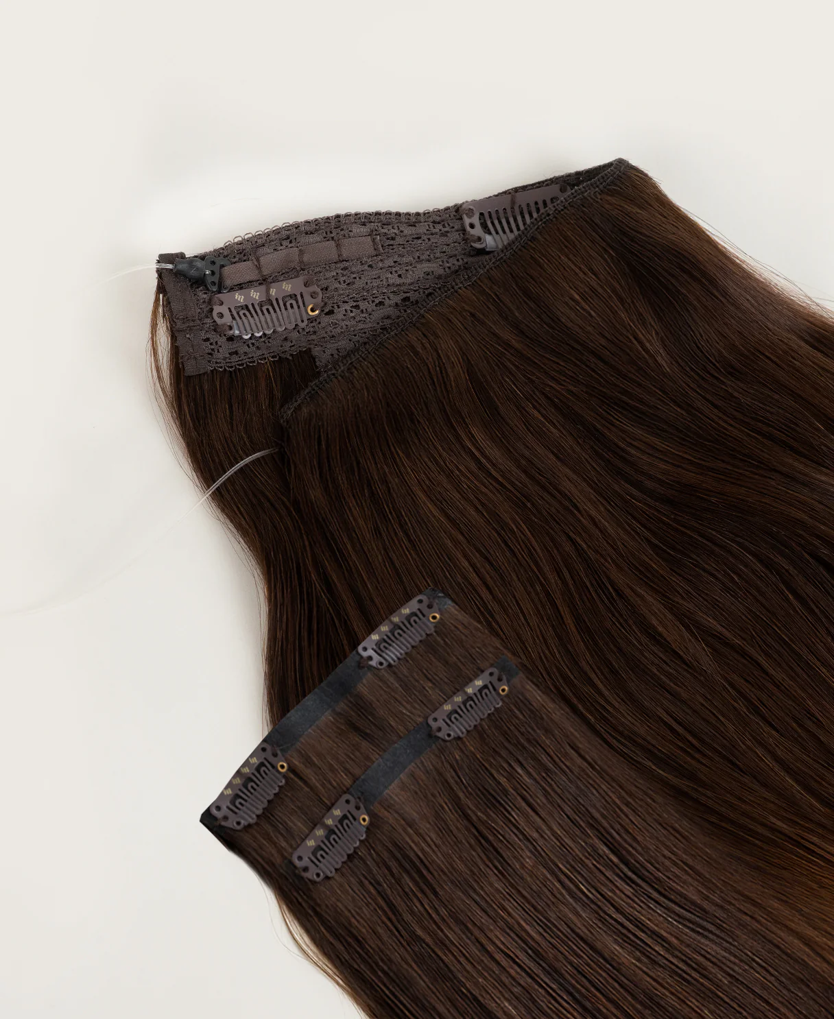 halo one-step hair extensions brown melt. - Image 5