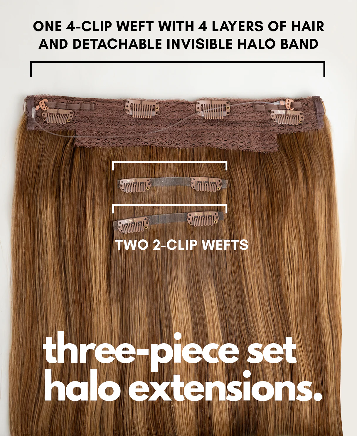 halo one-step hair extensions caramel balayage. - Image 4