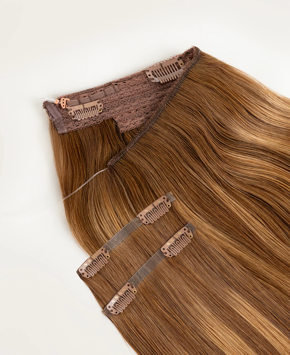 halo one-step hair extensions caramel balayage. - Image 5