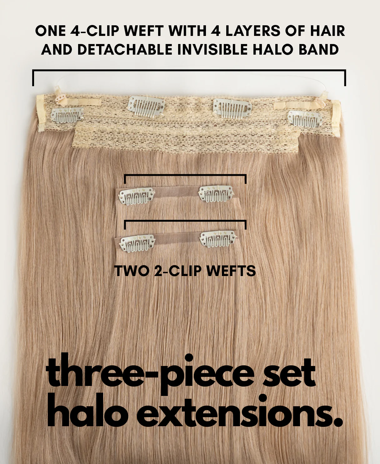 halo one-step hair extensions champagne blonde. - Image 4