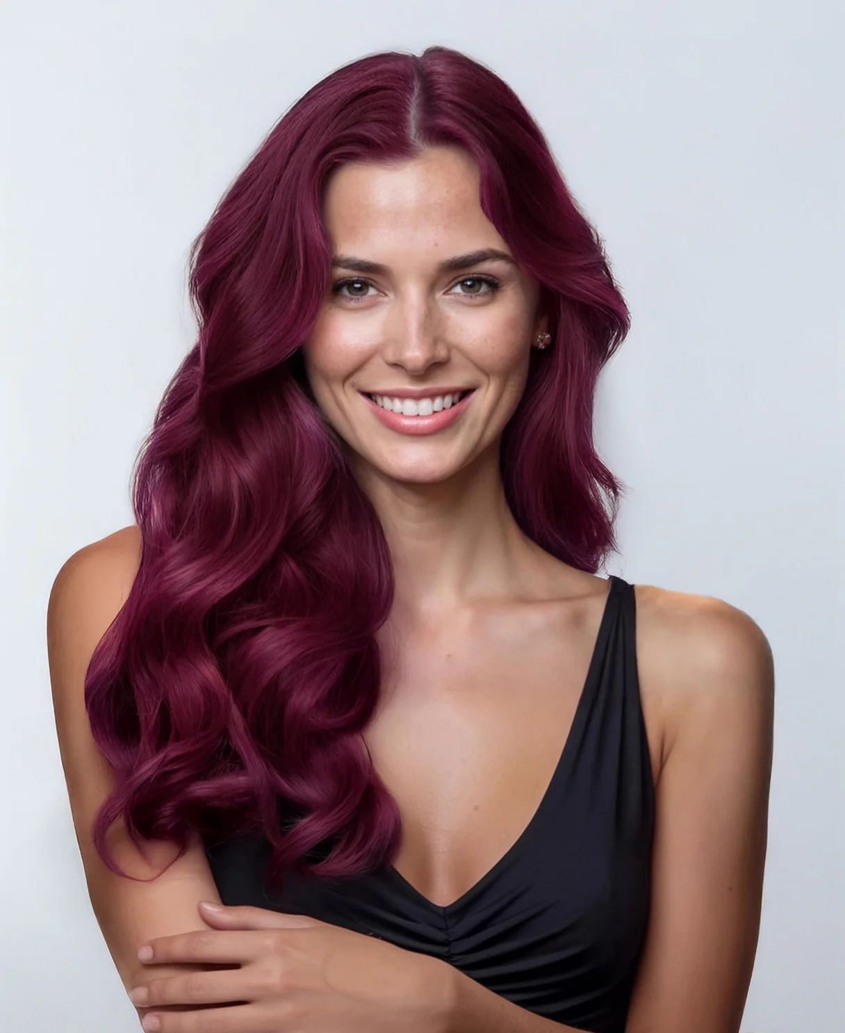 halo one-step hair extensions cherry red.