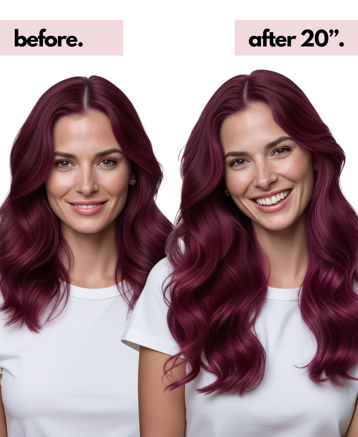 halo one-step hair extensions cherry red. - Image 3