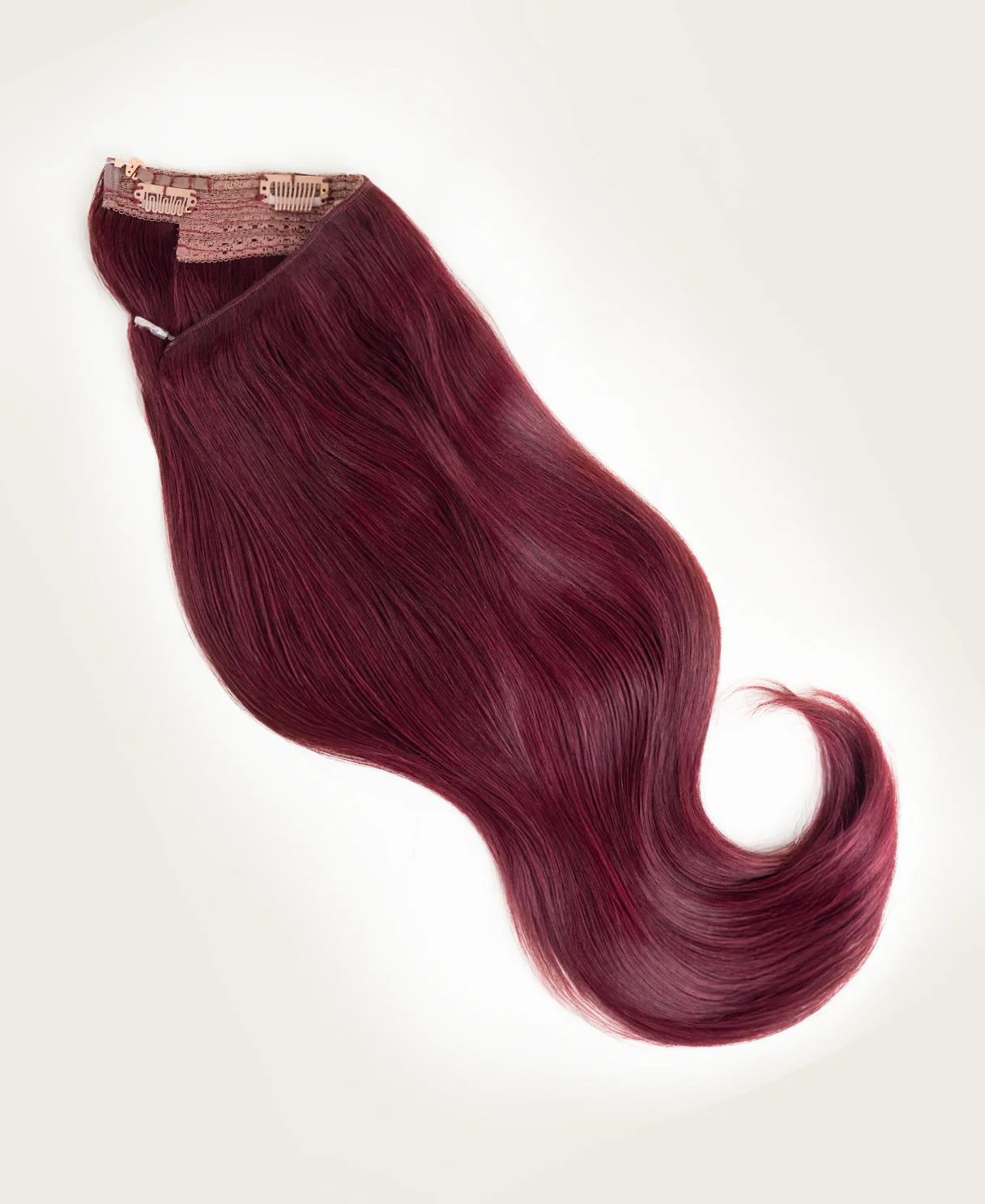 halo one-step hair extensions cherry red. - Image 7