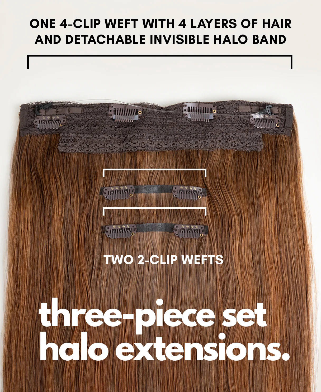 halo one-step hair extensions chestnut balayage. - Image 4
