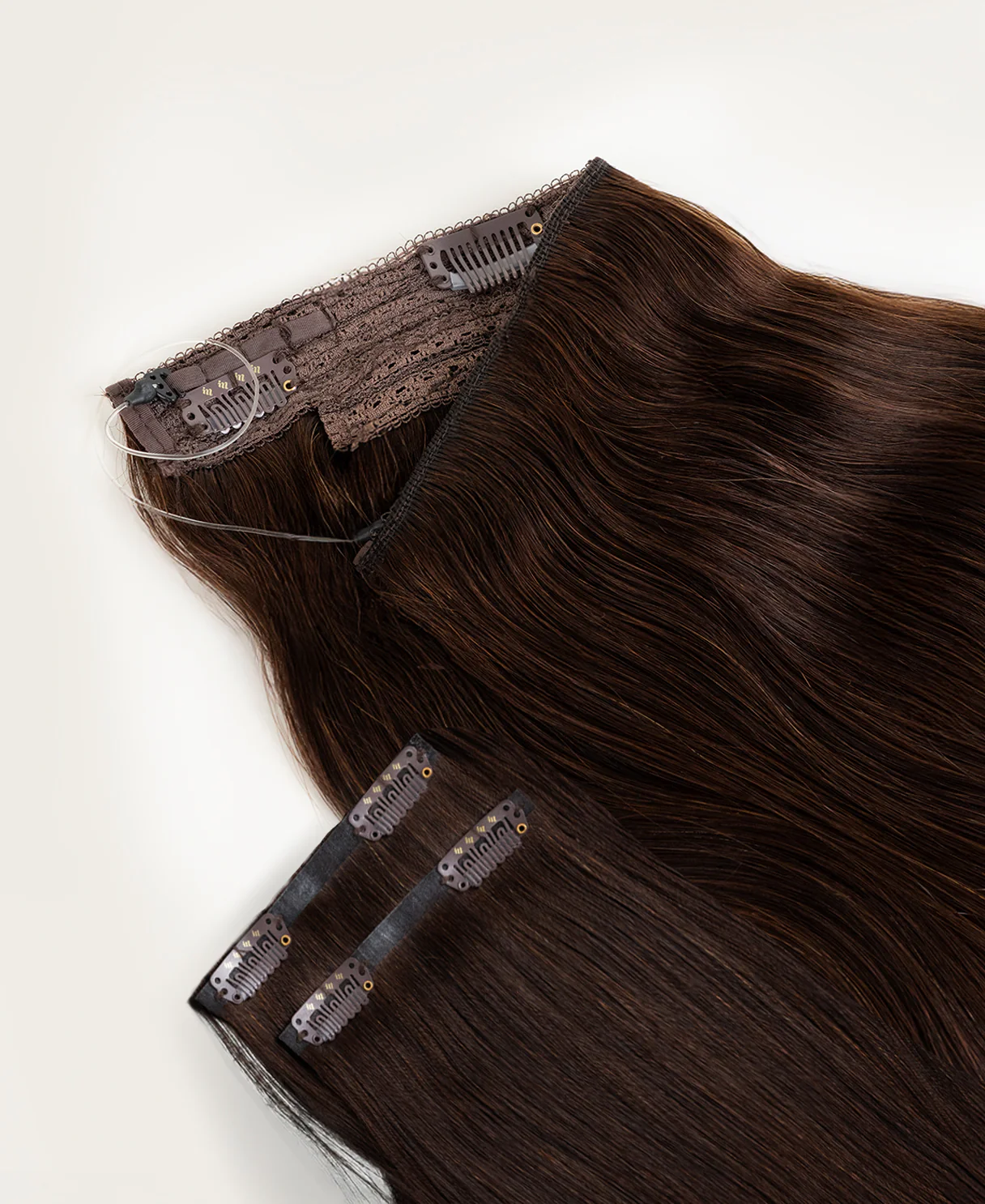 halo one-step hair extensions chocolate brown. - Image 5