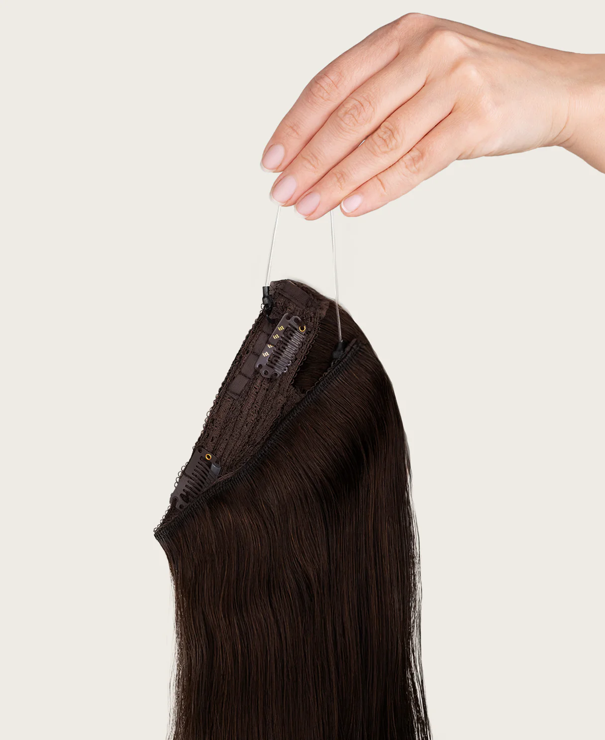halo one-step hair extensions chocolate brown. - Image 6