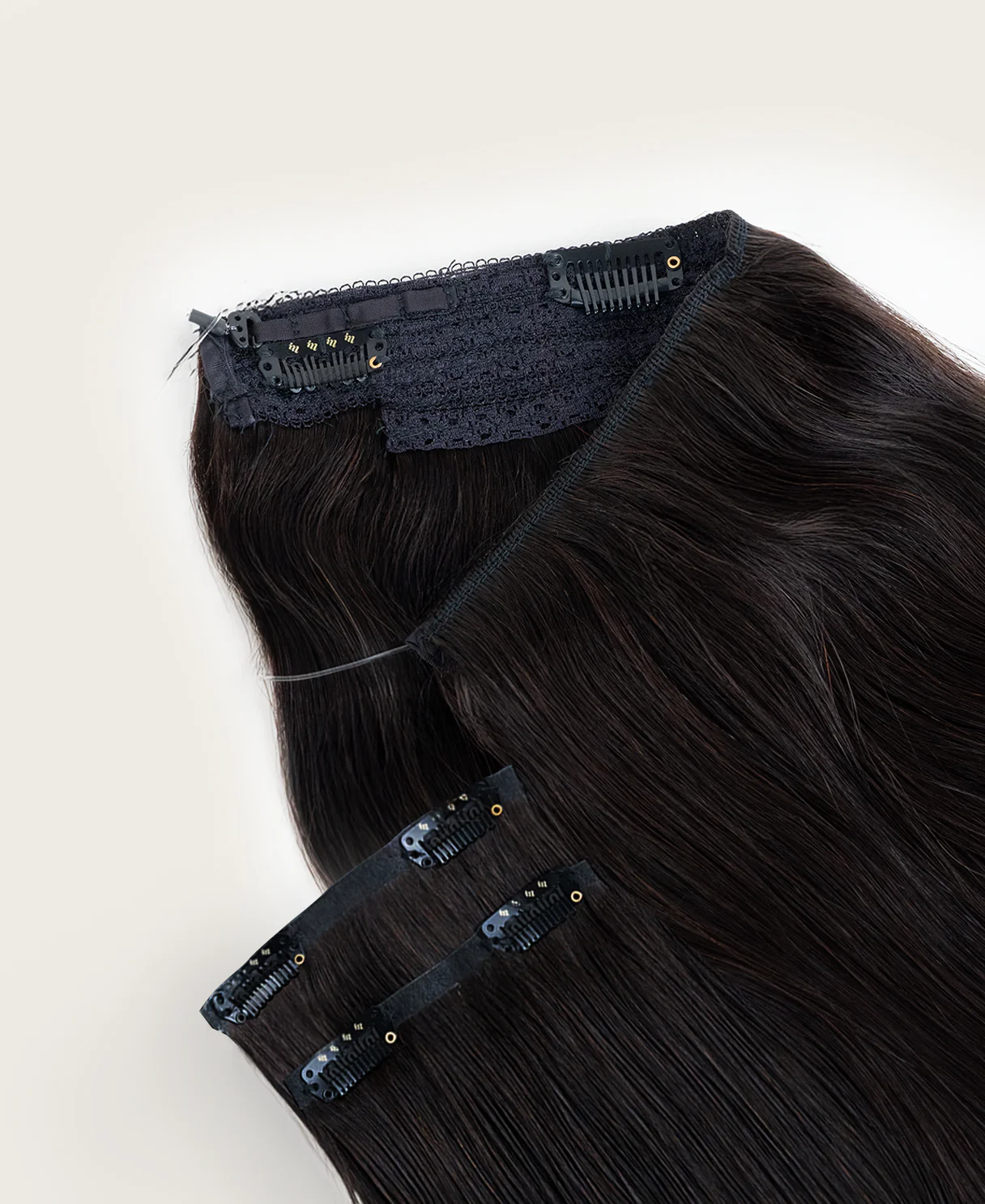 halo one-step hair extensions dark brown. - Image 5