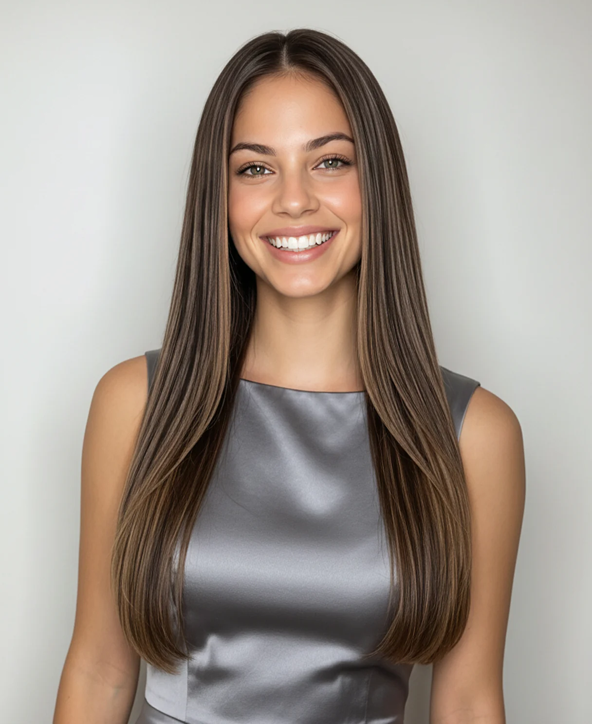 halo one-step hair extensions dark highlights.
