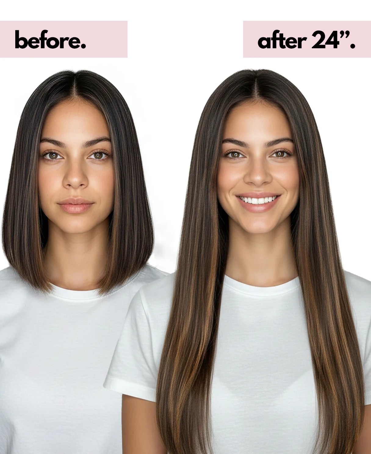 halo one-step hair extensions dark highlights. - Image 3