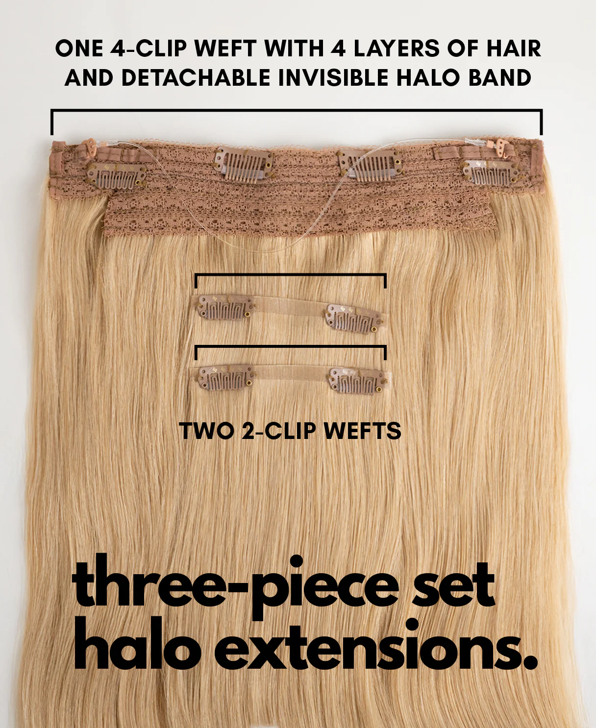 halo one-step hair extensions honey blonde. - Image 4