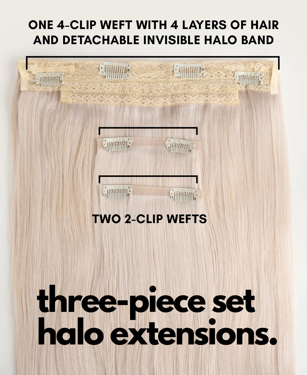 halo one-step hair extensions icy blonde. - Image 4