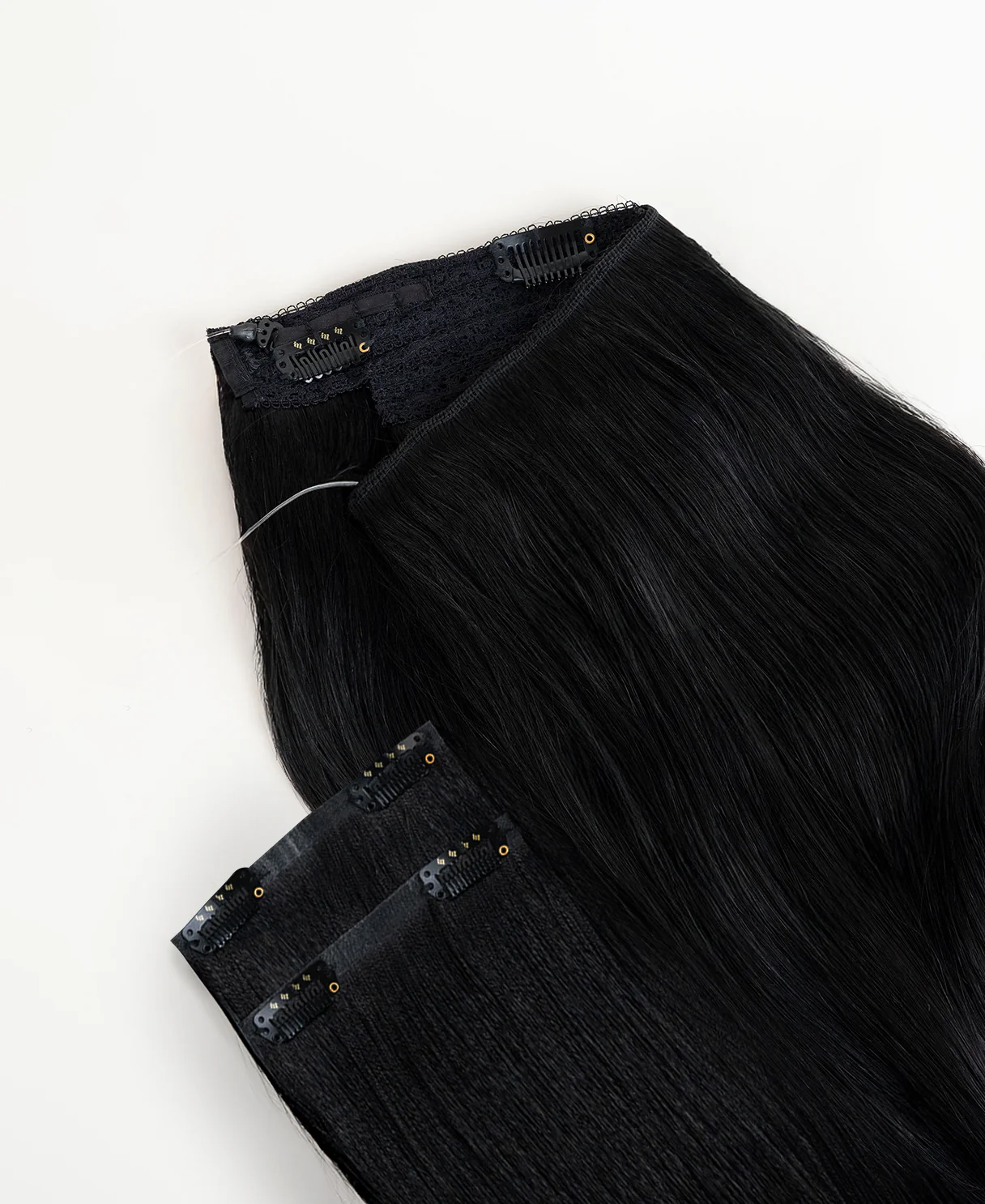 halo one-step hair extensions jet black. - Image 5