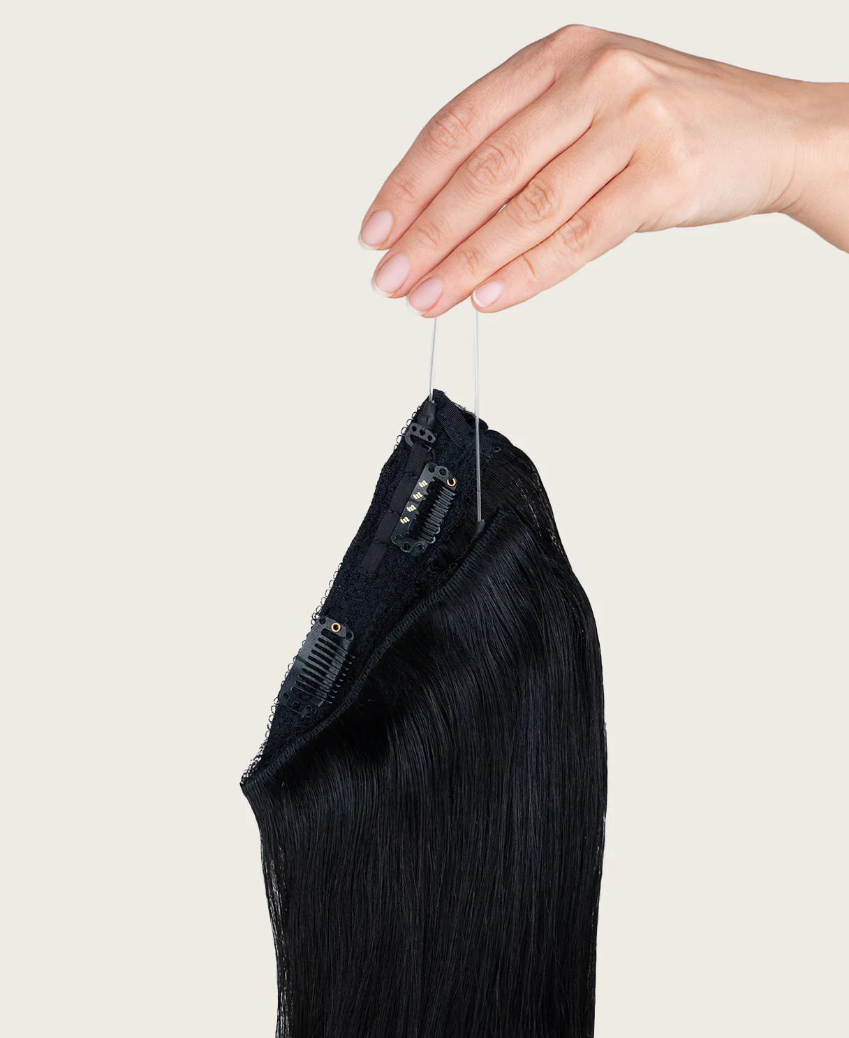 halo one-step hair extensions jet black. - Image 7