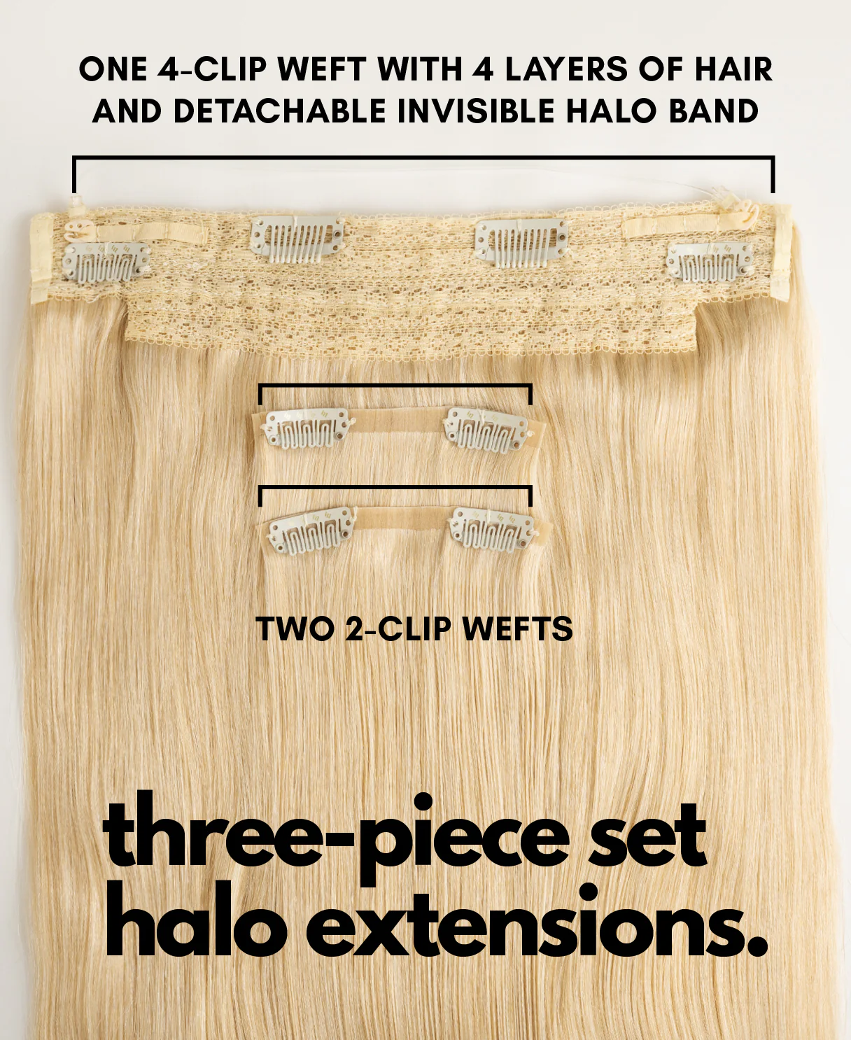 halo one-step hair extensions light blonde. - Image 4