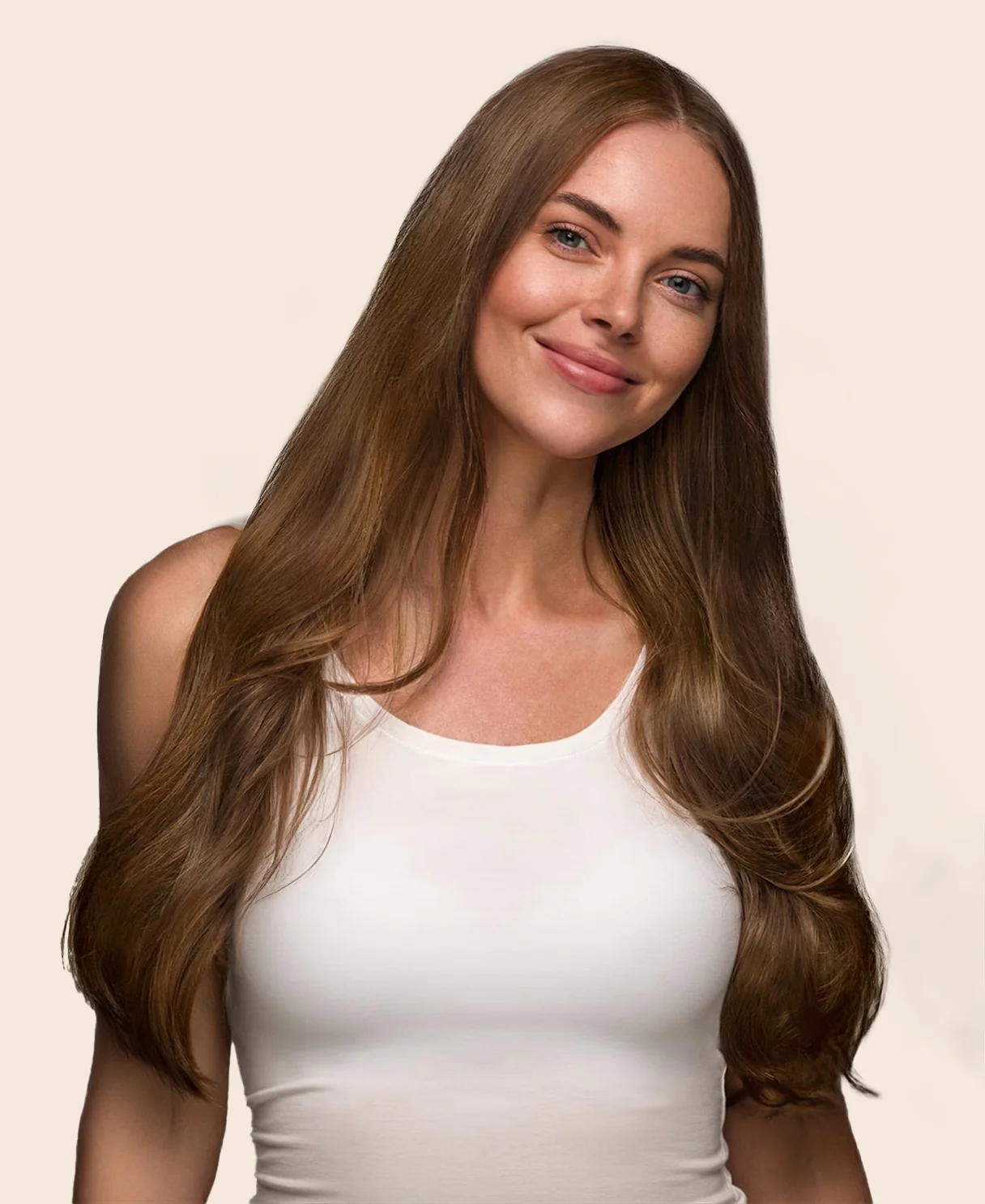 halo one-step hair extensions light brown.