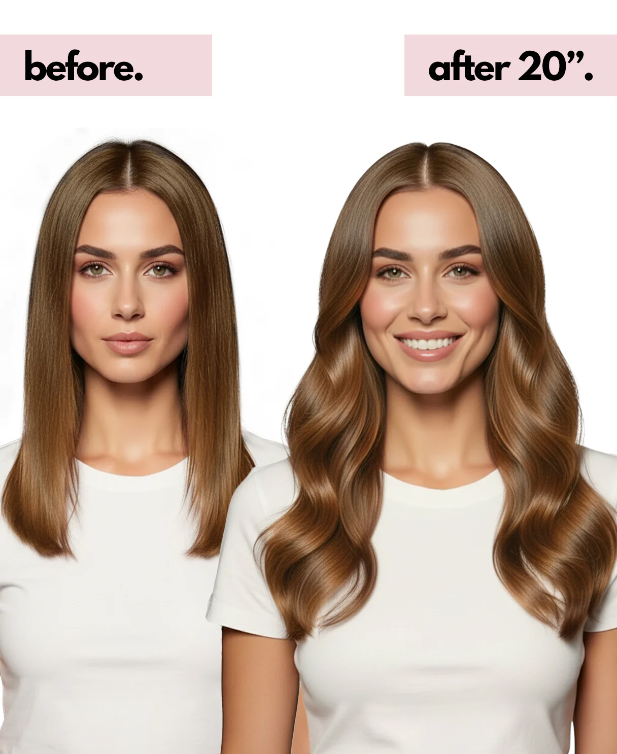 halo one-step hair extensions light brown. - Image 3