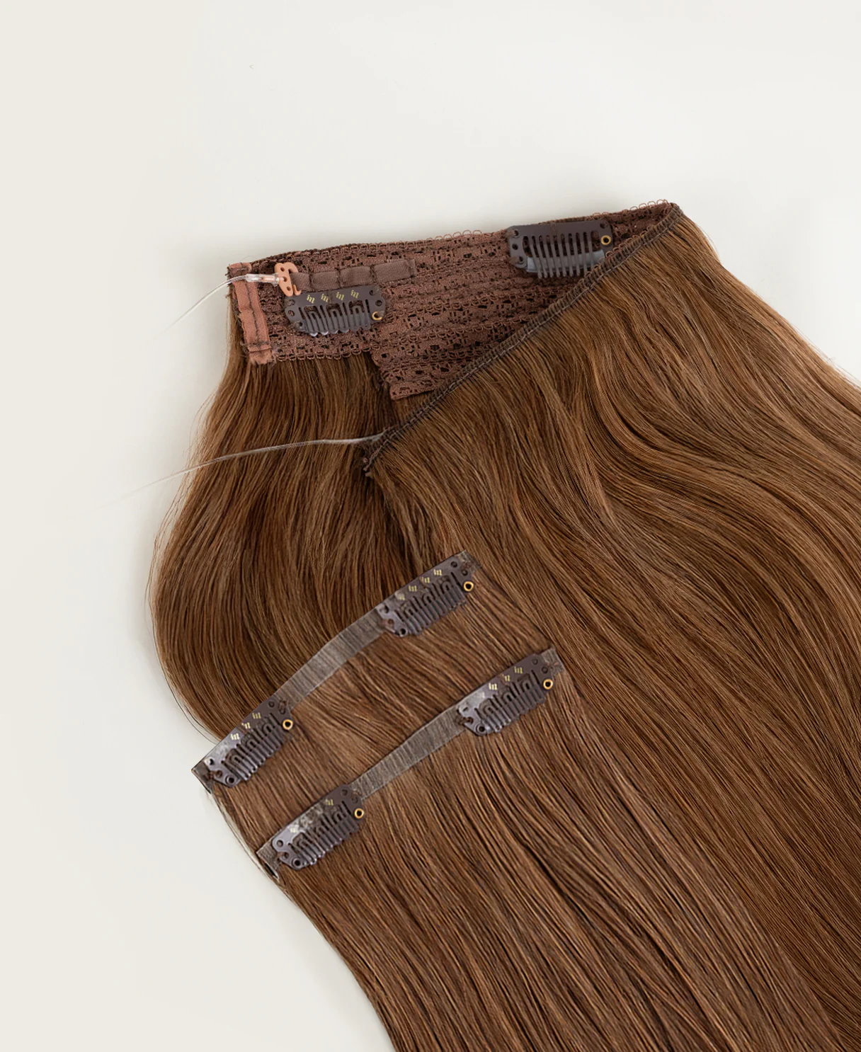halo one-step hair extensions light brown. - Image 5