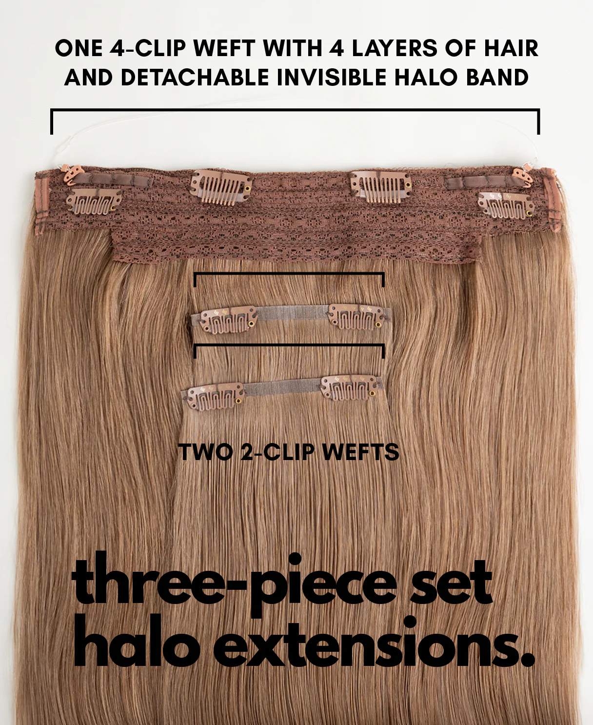 halo one-step hair extensions medium blonde. - Image 4