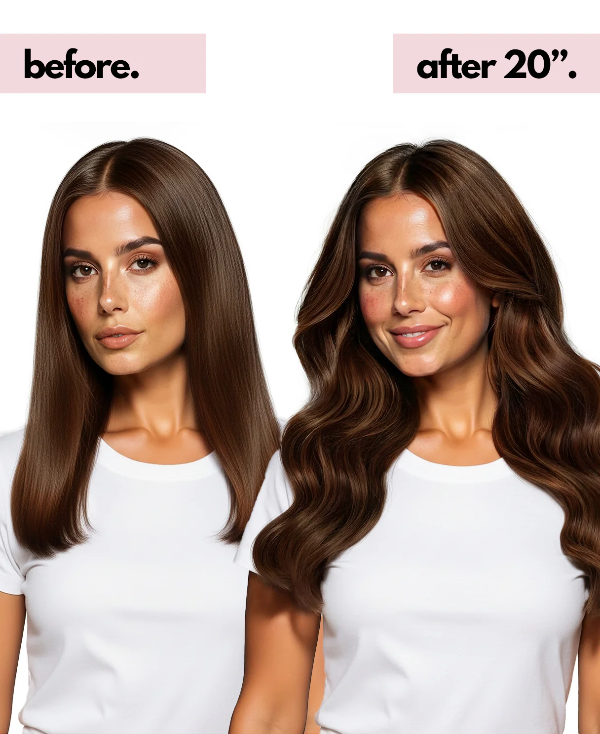 halo one-step hair extensions medium brown. - Image 3