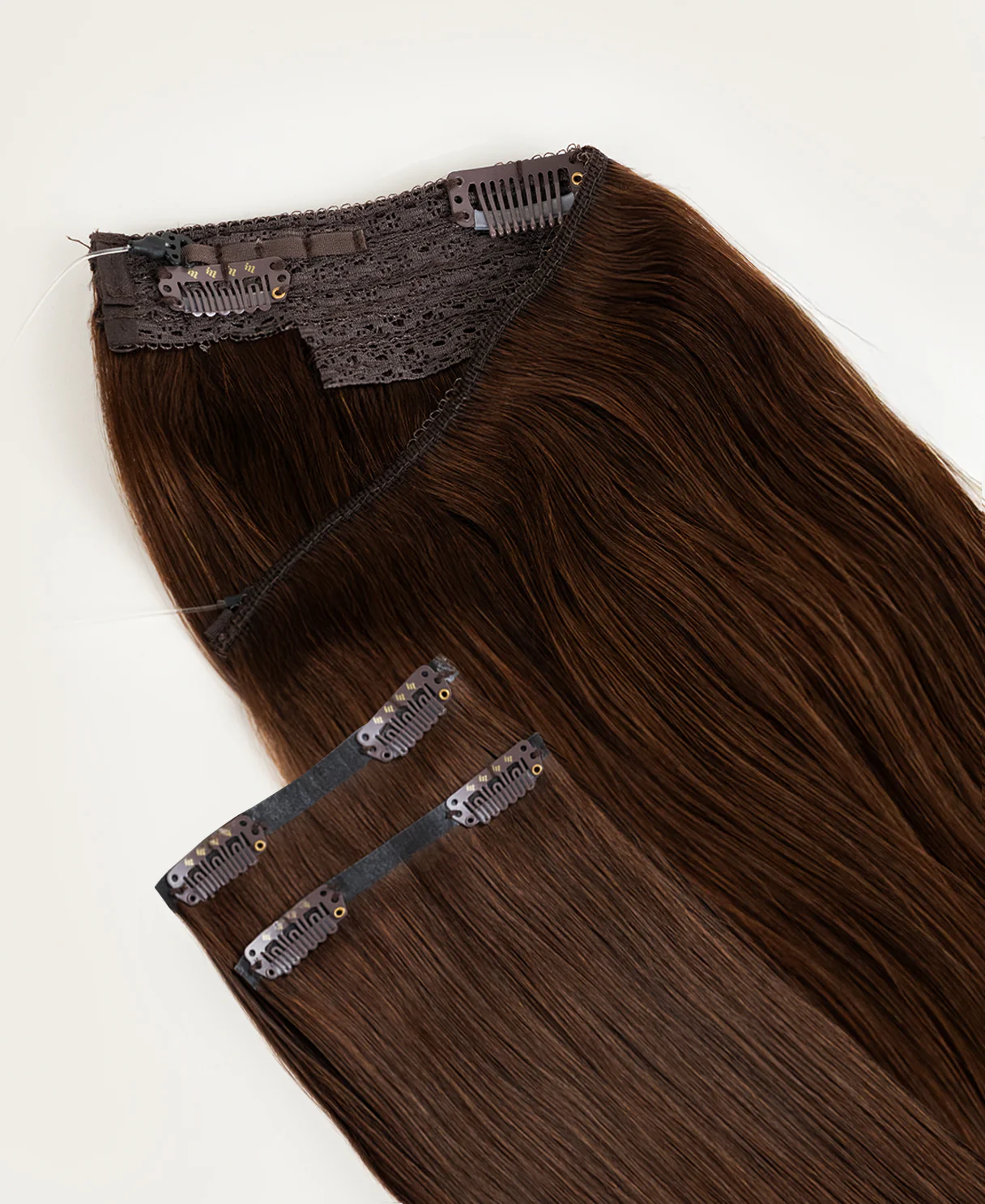 halo one-step hair extensions medium brown. - Image 5