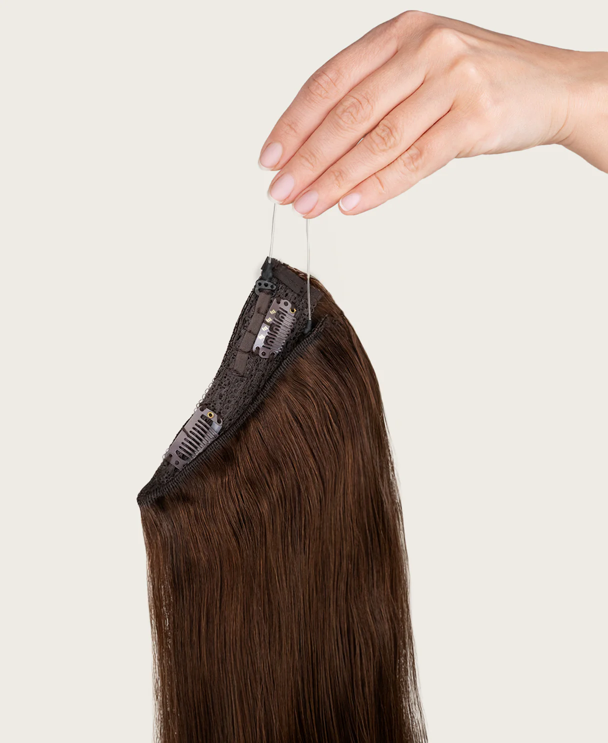 halo one-step hair extensions medium brown. - Image 7