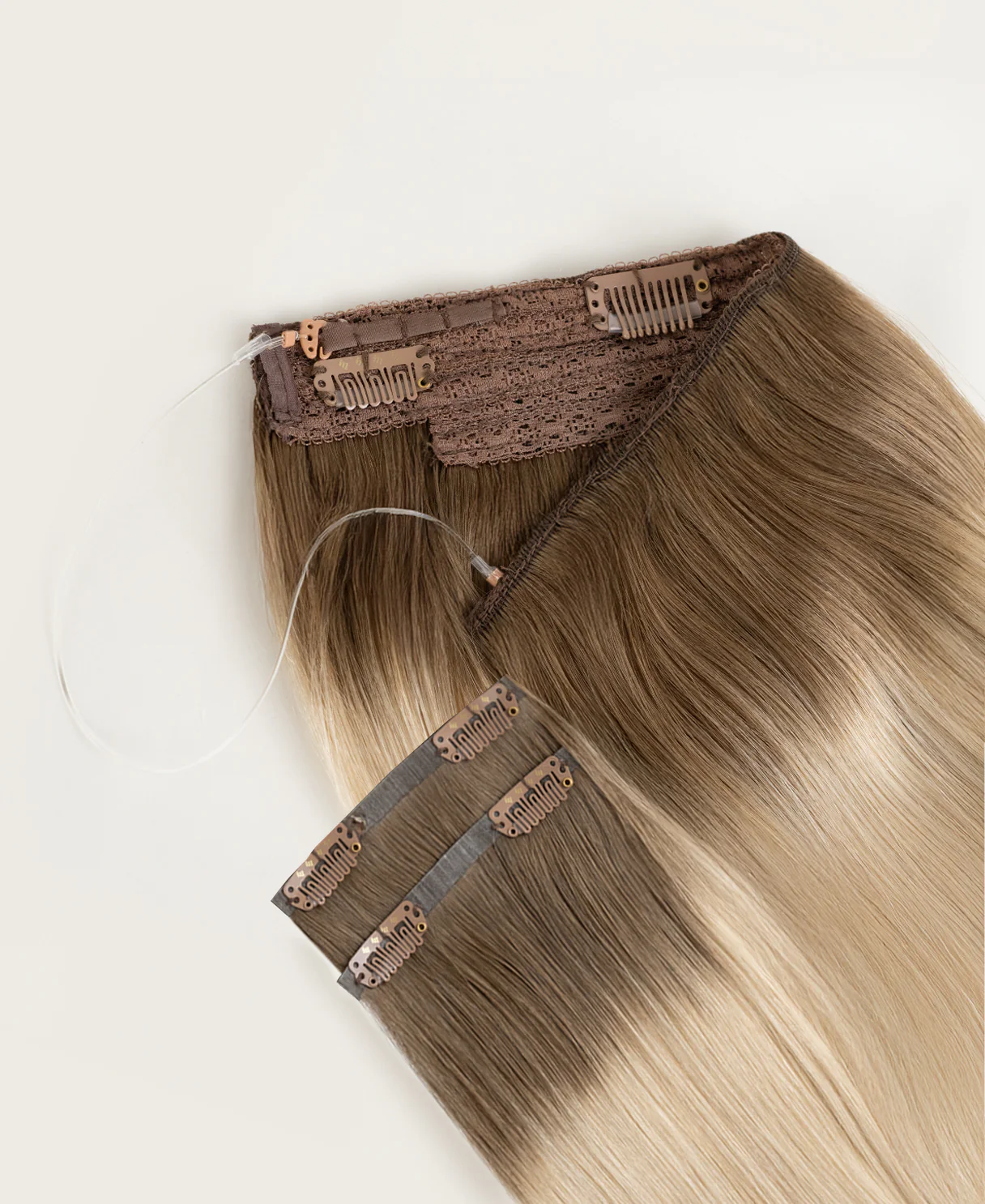 halo one-step hair extensions rooted blonde. - Image 5
