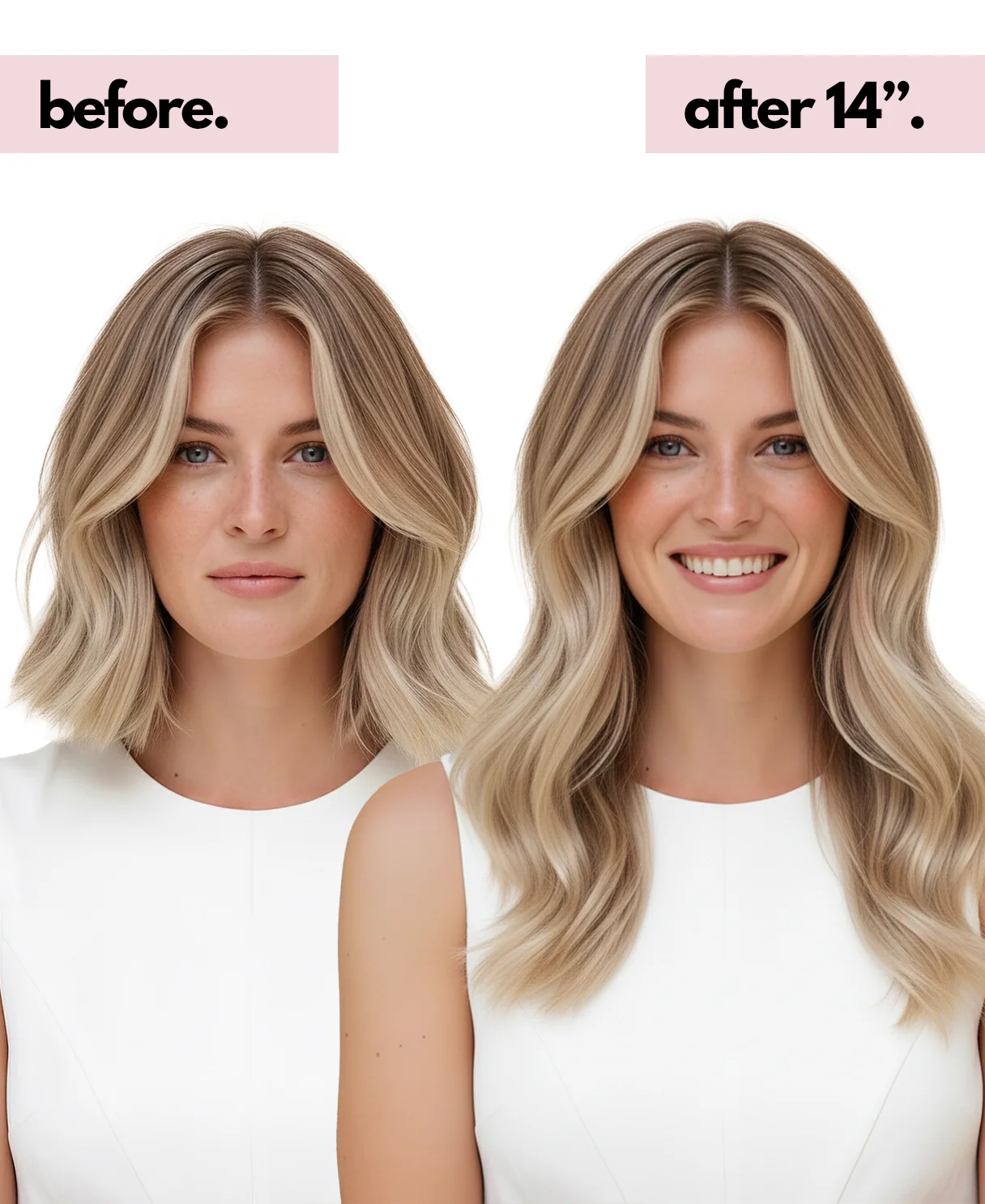 halo one-step hair extensions rooted blonde highlights. - Image 3