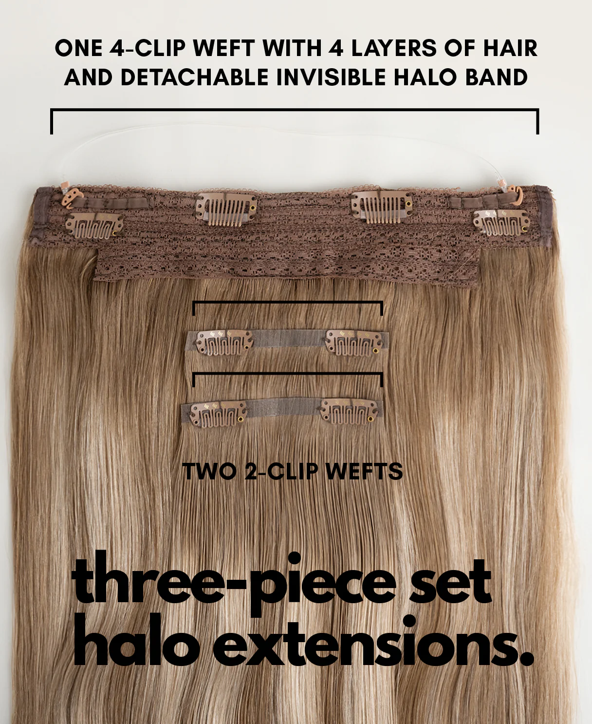 halo one-step hair extensions rooted blonde highlights. - Image 4