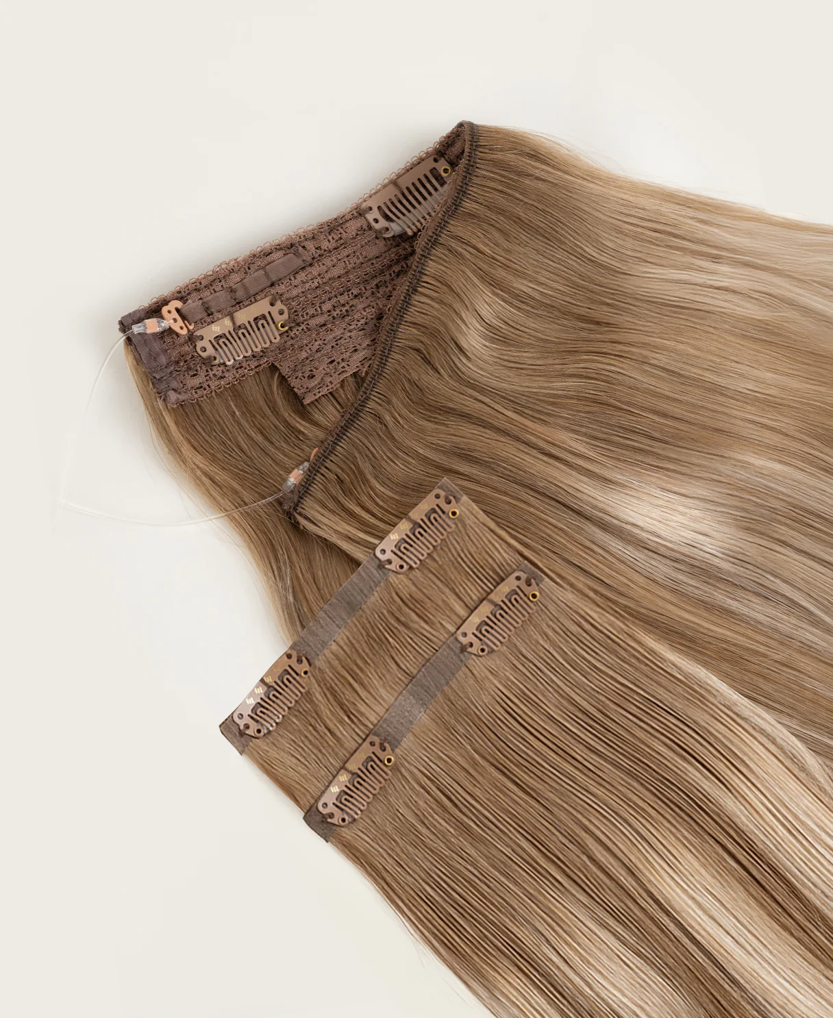 halo one-step hair extensions rooted blonde highlights. - Image 5