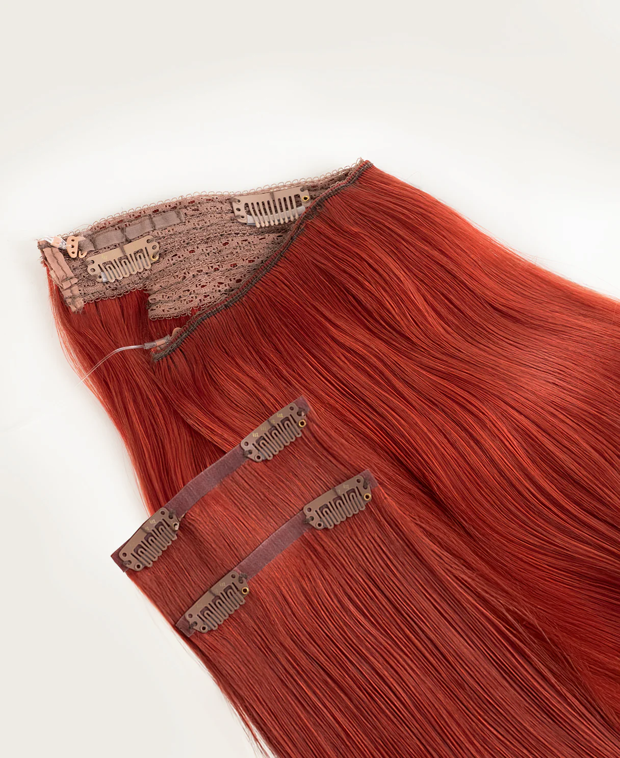 halo one-step hair extensions ruby red. - Image 7