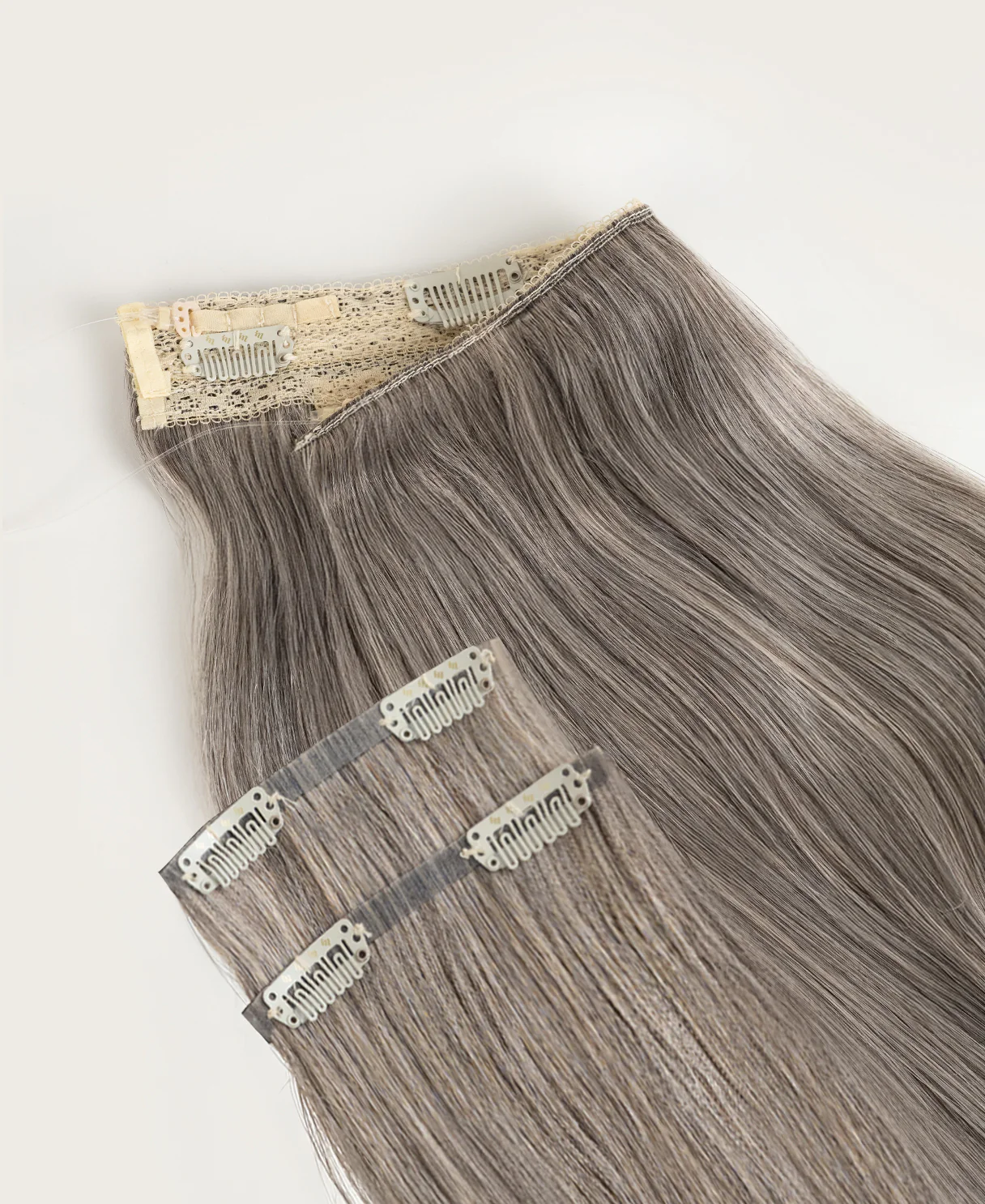 halo one-step hair extensions salt & pepper. - Image 5