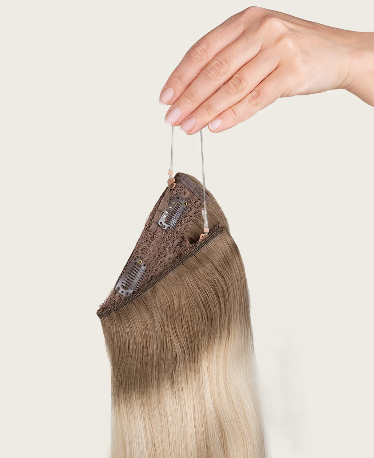 halo one-step hair extensions shadow root white blonde. - Image 6