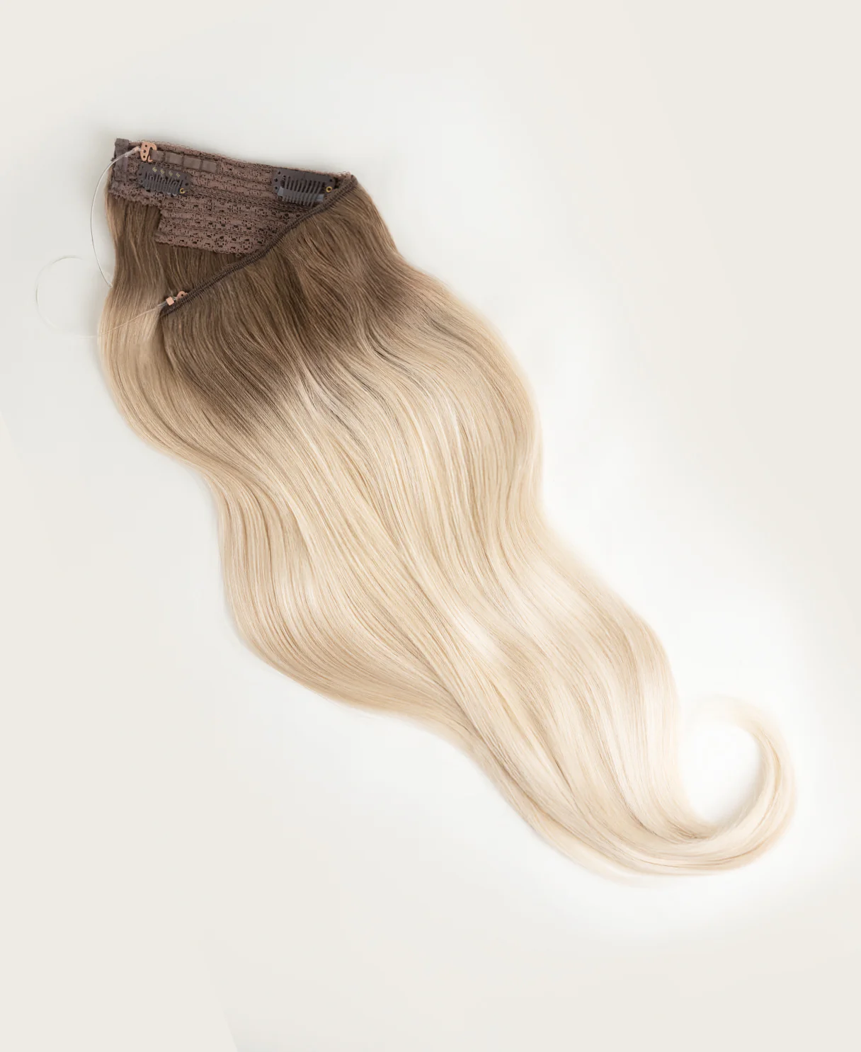 halo one-step hair extensions shadow root white blonde. - Image 7