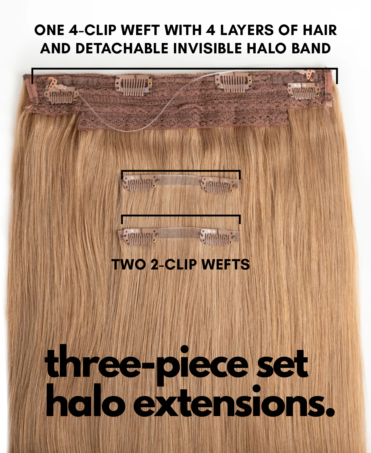 halo one-step hair extensions strawberry blonde. - Image 4