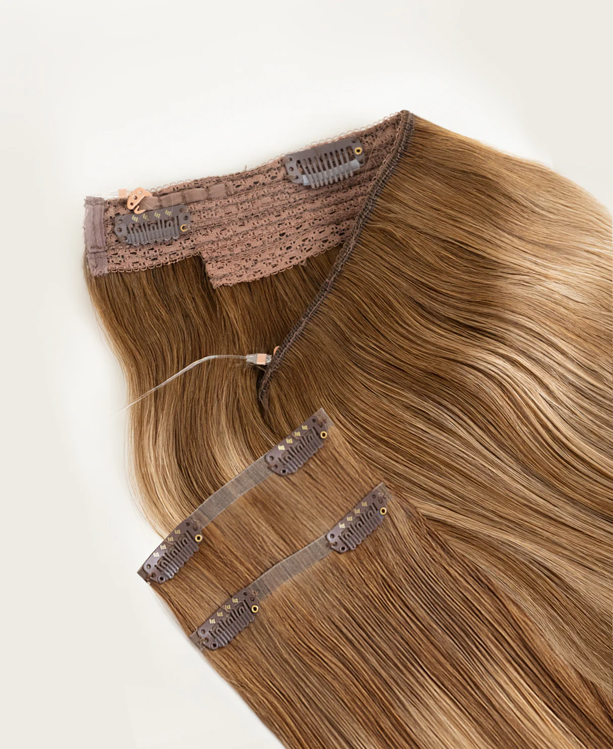 halo one-step hair extensions teddy blonde balayage. - Image 5
