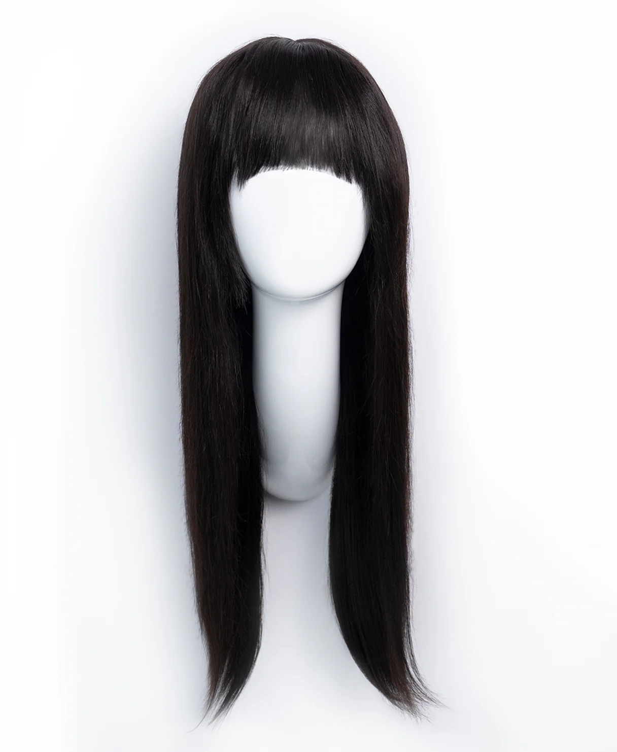 human hair wig with fringe - 20" black. - Image 6